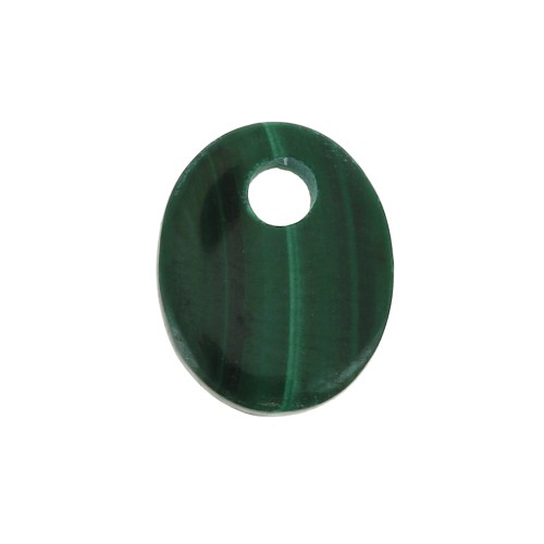 10x8mm Gemstone oval sequin - Malachite x1