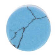 6mm Gemstone round Puck - imitation Turquoise x1
