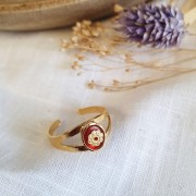 8x6mm Gemstone Oval puck - Tiger Eye x1