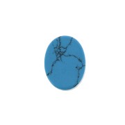 8x6mm Gemstone Oval puck - Imitation Turquoise x1