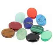 8x6mm Gemstone Oval puck - Imitation Turquoise x1