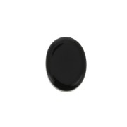 Flat oval cabochon - palet - 8x6 mm gemstone - Black Onyx x1