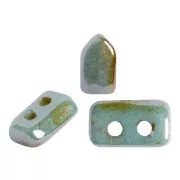 2x5 mm Glass beads Piros® by Puca® - Marbled Grey Green Ceramic Look x10g