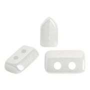 2x5 mm Glass beads Piros® by Puca® - Opaque White Ceramic Look x10g|raw }}