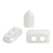 2x5 mm Glass beads Piros® by Puca® - Opaque White Ceramic Look x10g
