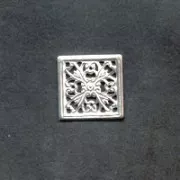 Filigree squared finding 1,3x1,3 cm Silver tone x1