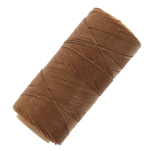 Linhasita waxed thread spool for micro macramé 0.75 mm - Marron Terre (666) x228m