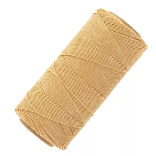 Linhasita waxed thread spool for micro macramé 0.75 mm - Yellow Straw (1046) x228m