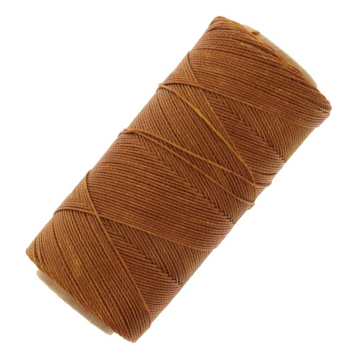 Linhasita waxed thread spool for micro macramé 0.75 mm - Camel Brown (498) x228m