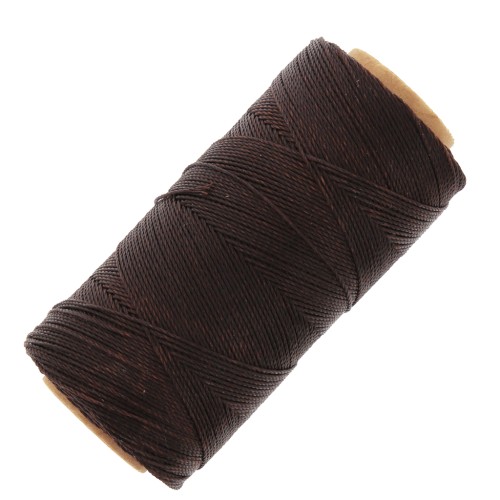 Linhasita waxed thread spool for micro macramé 0.75 mm - Ebony (555) x228m