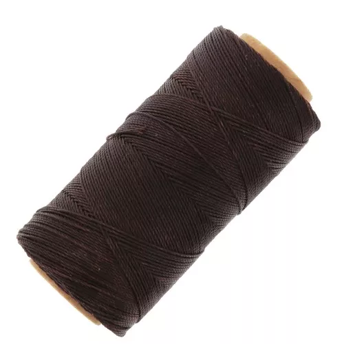 Linhasita waxed thread spool for micro macramé 0.75 mm - Ebony (555) x228m