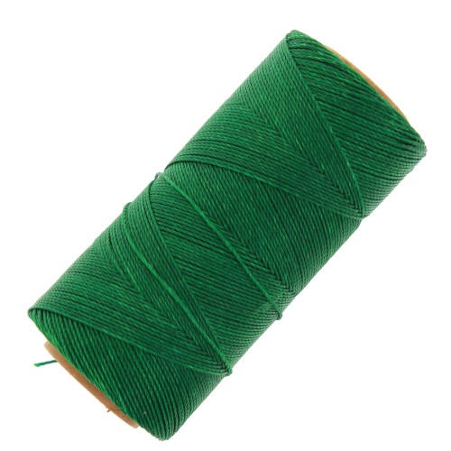 Linhasita waxed thread spool for micro macramé 0.75 mm - Green (1045) x228m