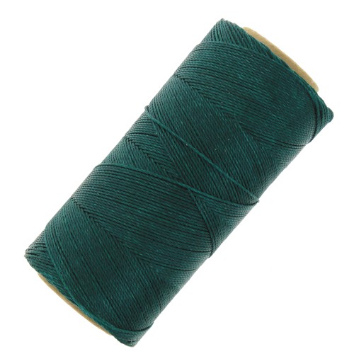 Linhasita waxed thread spool for micro macramé 0.75 mm - Emerald (386) x228m