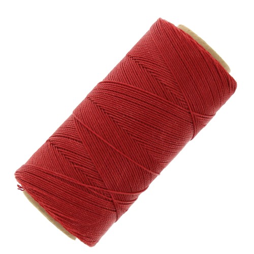 Linhasita waxed thread spool for micro macramé 0.75 mm - Cadmium Red (677) x228m