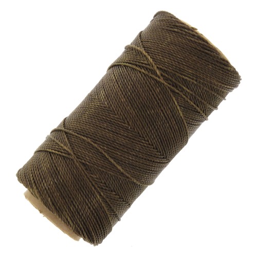 Linhasita waxed thread spool for micro macramé 1 mm - Dark khaki (844) x168m