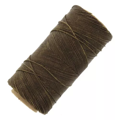 Linhasita waxed thread spool for micro macramé 1 mm - Dark khaki (844) x168m