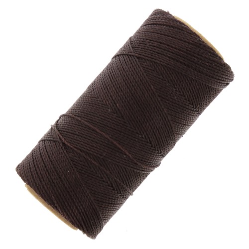 Linhasita waxed thread spool for micro macramé 1 mm - Ebony (555) x168m