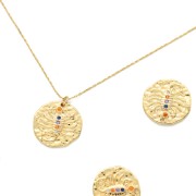 15mm Brass zodiac Charm with zirconium oxide - Scorpio - Gold Tone x1