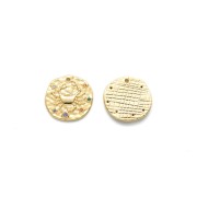 15mm Brass zodiac Charm with zirconium oxide - Cancer - Gold Tone x1|raw }}