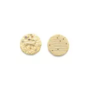 15mm Brass zodiac Charm with zirconium oxide - Aries - Gold Tone x1