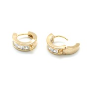 12mm Leverback earring with zirconium oxide - Gold Tone - Crystal x2|raw }}