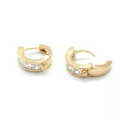 12mm Leverback earring with zirconium oxide - Gold Tone - Crystal x2