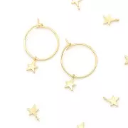 8x5mm Mini star charm - Fine gold plated x1