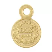 Mini medieval coin charm 6 mm - Fine gold plated x1