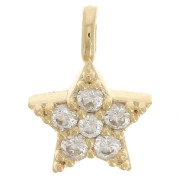 Mini star charm Zirconium oxides & open ring 7.5x5 mm Fine gold plated x1