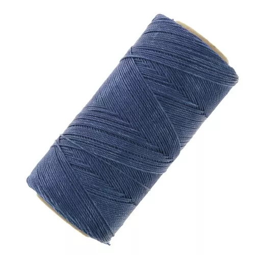 0.75mm Linhasita wax thread bobbin for micro macrame - Dark Denim (275) x228m