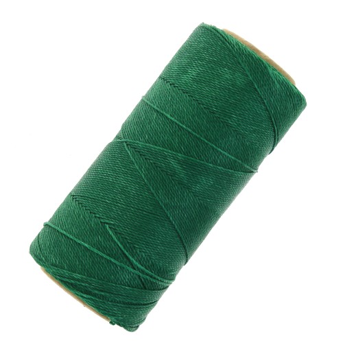 Linhasita waxed thread spool for micro macramé 0.75 mm - Dark Green (87) x228m