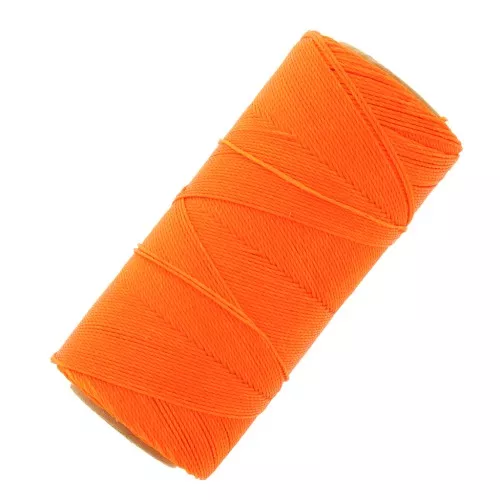 Linhasita waxed thread spool for micro macramé 0.75 mm - Neon Orange (393) x228m