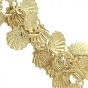 6.5mm Round link chain with shells - Fine Gold Plated x20cm