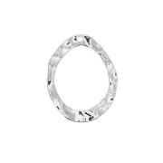 23.5x18mm Irregular hammered drop pendant- fine silver plating x1|raw }}