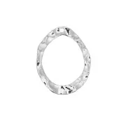 23.5x18mm Irregular hammered drop pendant- fine silver plating x1