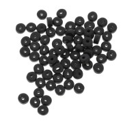 5.3x2.5mm Ceramic Heishi beads - Black mat x30