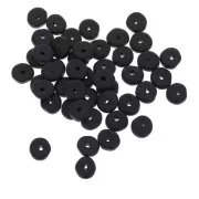 6.5x2.3mm Ceramic Heishi beads - Black mat x30