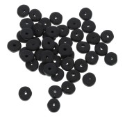 Heishi ceramic rondelle beads 6.5x2.3 mm - Matt black x30