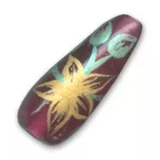 Pear flower motif 35x14mm Fuchsia x1