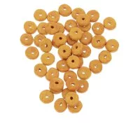 Heishi ceramic rondelle beads 6.5x2.3 mm - Matte mustard x30