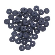6.5x2.3mm Ceramic Heishi beads - Navy Blue mat x30|raw }}
