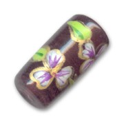 Tube flower motif 20x9mm Medium Amethyst x1|raw }}