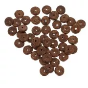 Heishi ceramic rondelle beads 6.5x2.3 mm - Matt brown x30