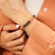 Heishi ceramic rondelle beads 6.5x2.3 mm - Matt brown x30