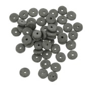 6.5x2.3mm Ceramic Heishi beads - Dark Grey mat x30
