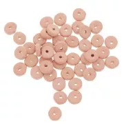 Heishi ceramic rondelle beads 6.5x2.3 mm - Old Rose mat x30