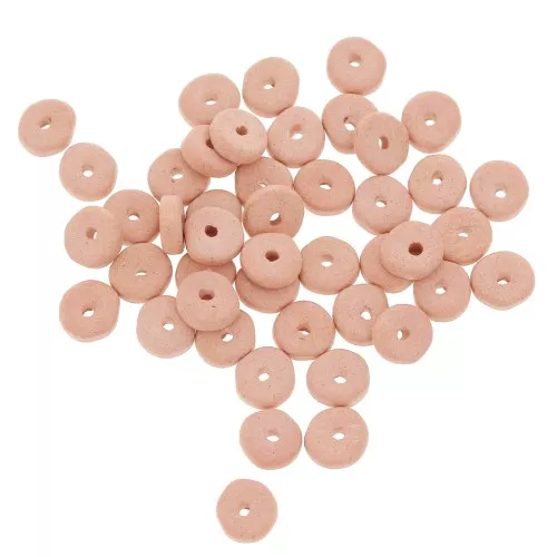 Heishi ceramic rondelle beads 6.5x2.3 mm - Old Rose mat x30