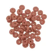 6.5x2.3mm Ceramic Heishi beads - Terracotta mat x30