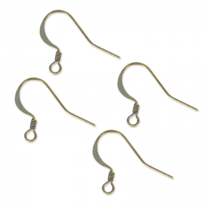 Earwires 17mm Bronze tone x4