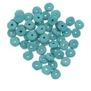 6.5x2.3mm Ceramic Heishi beads - Turquoise Blue mat x30